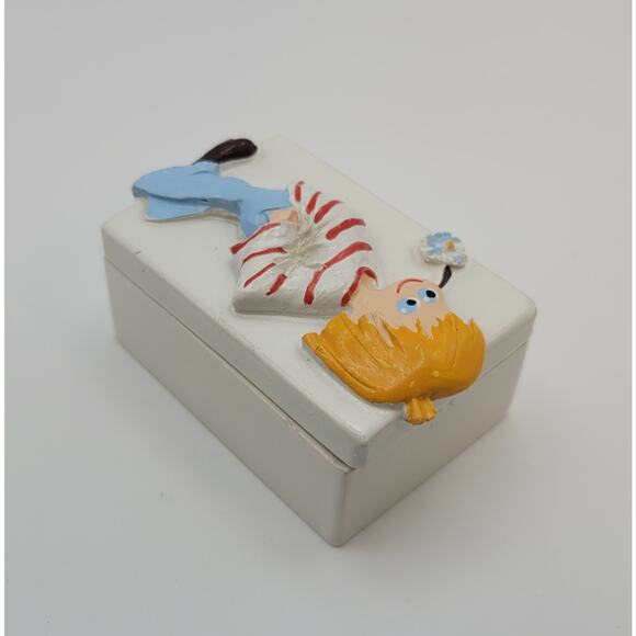 Vintage Lisolachenonce Italian Hand Painted Rare Whimsical Ceramic Trinket Box - Picture 7 of 16